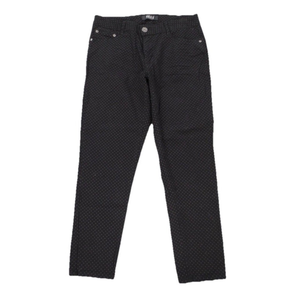 Beau Dawson Jeans Women's 12 Black‎ Polka Dot Stretch Blend Cropped Tapered Leg